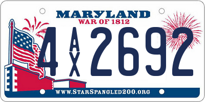 MD license plate 4AX2692