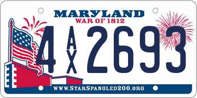 MD license plate 4AX2693