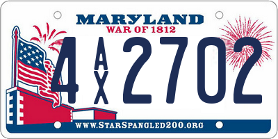 MD license plate 4AX2702
