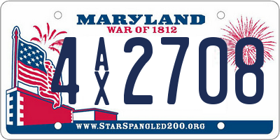 MD license plate 4AX2708