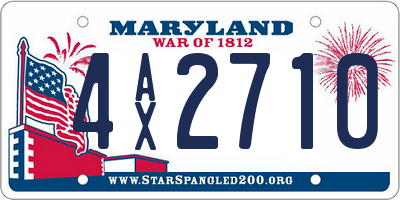 MD license plate 4AX2710