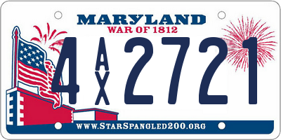 MD license plate 4AX2721