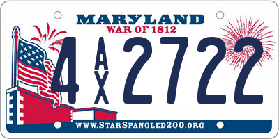 MD license plate 4AX2722