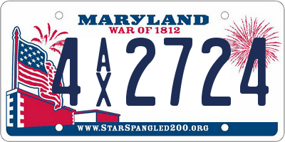 MD license plate 4AX2724
