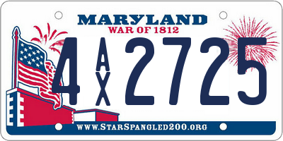 MD license plate 4AX2725