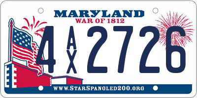 MD license plate 4AX2726