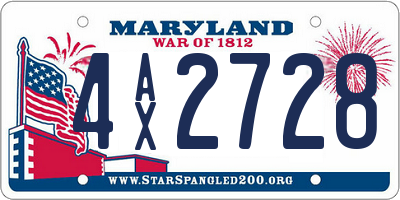 MD license plate 4AX2728
