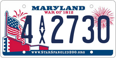 MD license plate 4AX2730