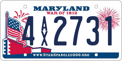 MD license plate 4AX2731