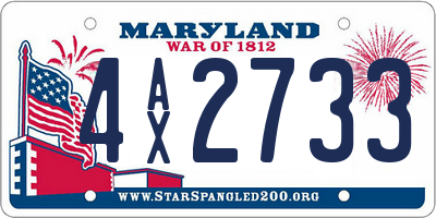 MD license plate 4AX2733