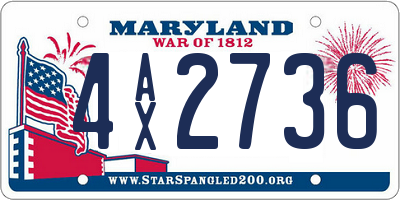 MD license plate 4AX2736