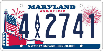 MD license plate 4AX2741