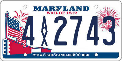 MD license plate 4AX2743