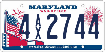 MD license plate 4AX2744