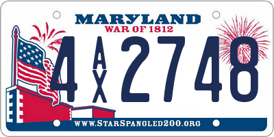 MD license plate 4AX2748