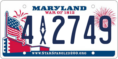 MD license plate 4AX2749