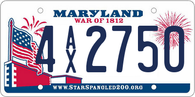 MD license plate 4AX2750
