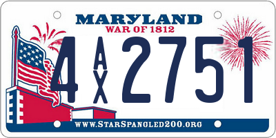 MD license plate 4AX2751