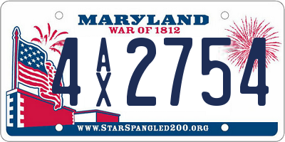 MD license plate 4AX2754