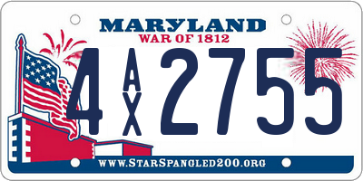 MD license plate 4AX2755