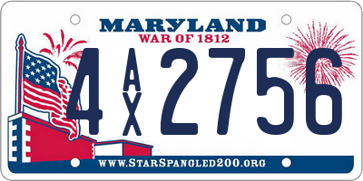 MD license plate 4AX2756