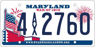 MD license plate 4AX2760
