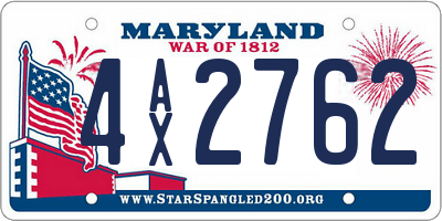 MD license plate 4AX2762