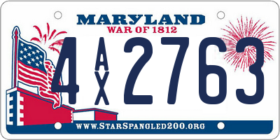 MD license plate 4AX2763