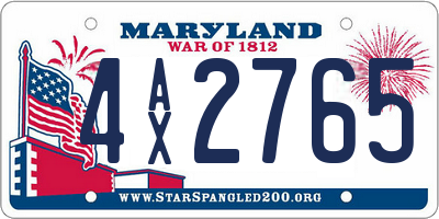 MD license plate 4AX2765