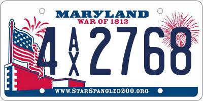 MD license plate 4AX2768