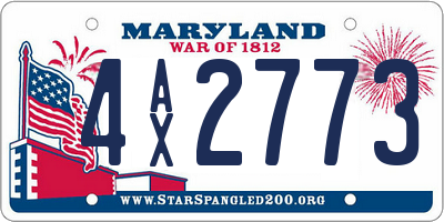 MD license plate 4AX2773