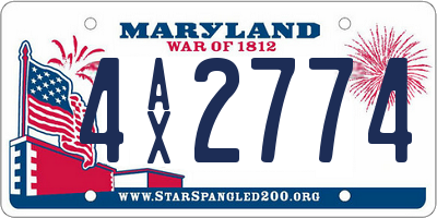 MD license plate 4AX2774