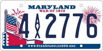 MD license plate 4AX2776