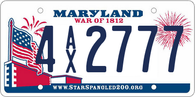 MD license plate 4AX2777