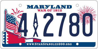 MD license plate 4AX2780