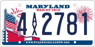 MD license plate 4AX2781