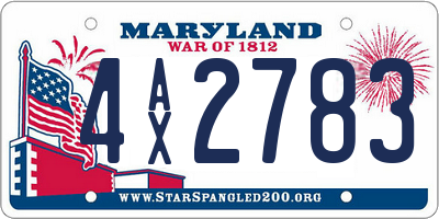 MD license plate 4AX2783