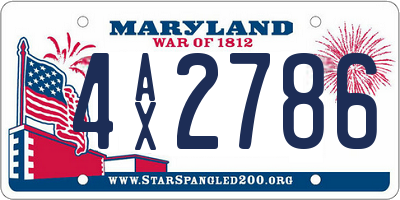 MD license plate 4AX2786