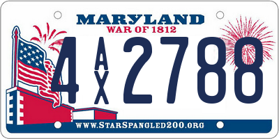 MD license plate 4AX2788