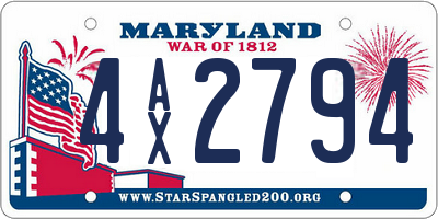 MD license plate 4AX2794