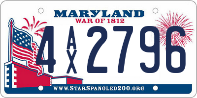 MD license plate 4AX2796