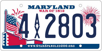 MD license plate 4AX2803