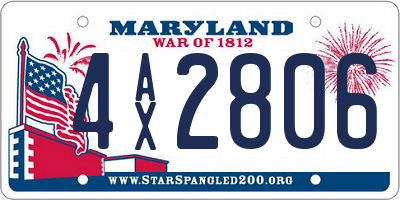 MD license plate 4AX2806