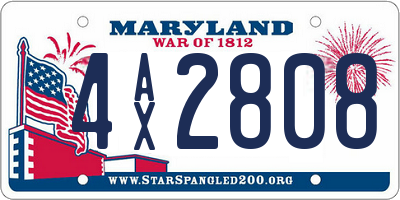MD license plate 4AX2808