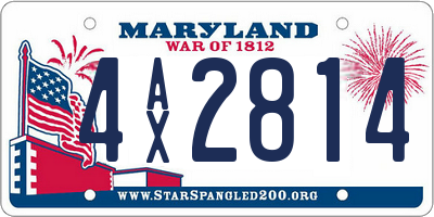 MD license plate 4AX2814