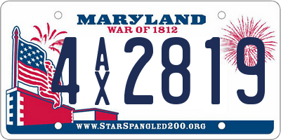 MD license plate 4AX2819
