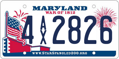 MD license plate 4AX2826