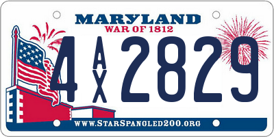 MD license plate 4AX2829
