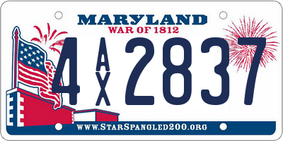 MD license plate 4AX2837