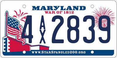 MD license plate 4AX2839